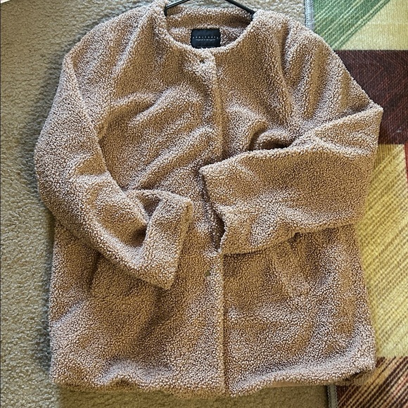 Sanctuary Crafted & Tailored Snap Front Teddy Coat Sherpa Jacket Faux Fur SZ XL - Picture 9 of 9